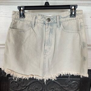 Frayed Hem Denim Skort